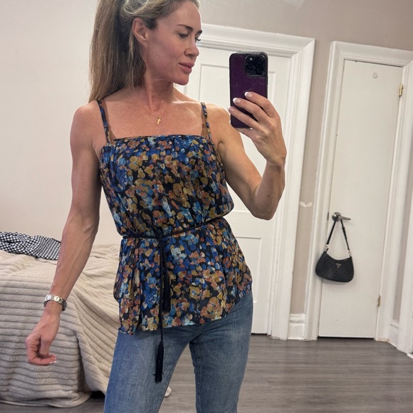 Sisley 100% Silk Floral Print Sleeveless Top – Size S - Picture 1 of 11